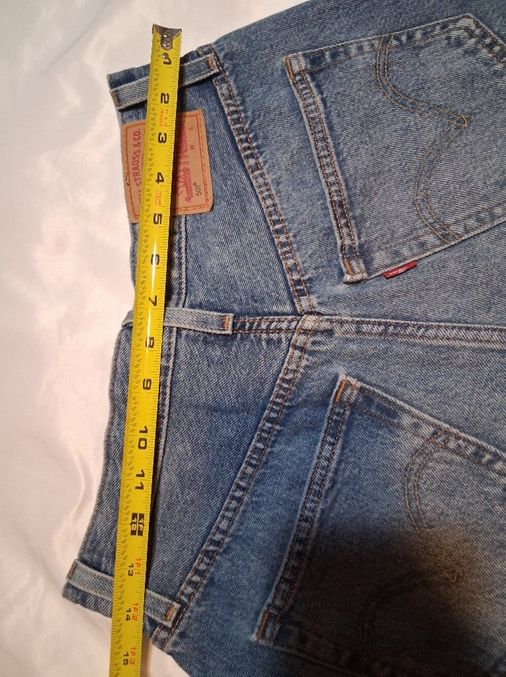 Levi's 501 Original Distressed Cutoff Shorts Raw Hem Vintage Denim - W 27 - Picture 11 of 15